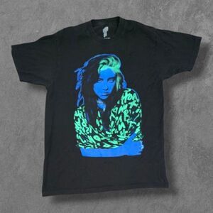 Billie Eilish Graphic Tee XL Black Short Sleeve World Tour Neon Green